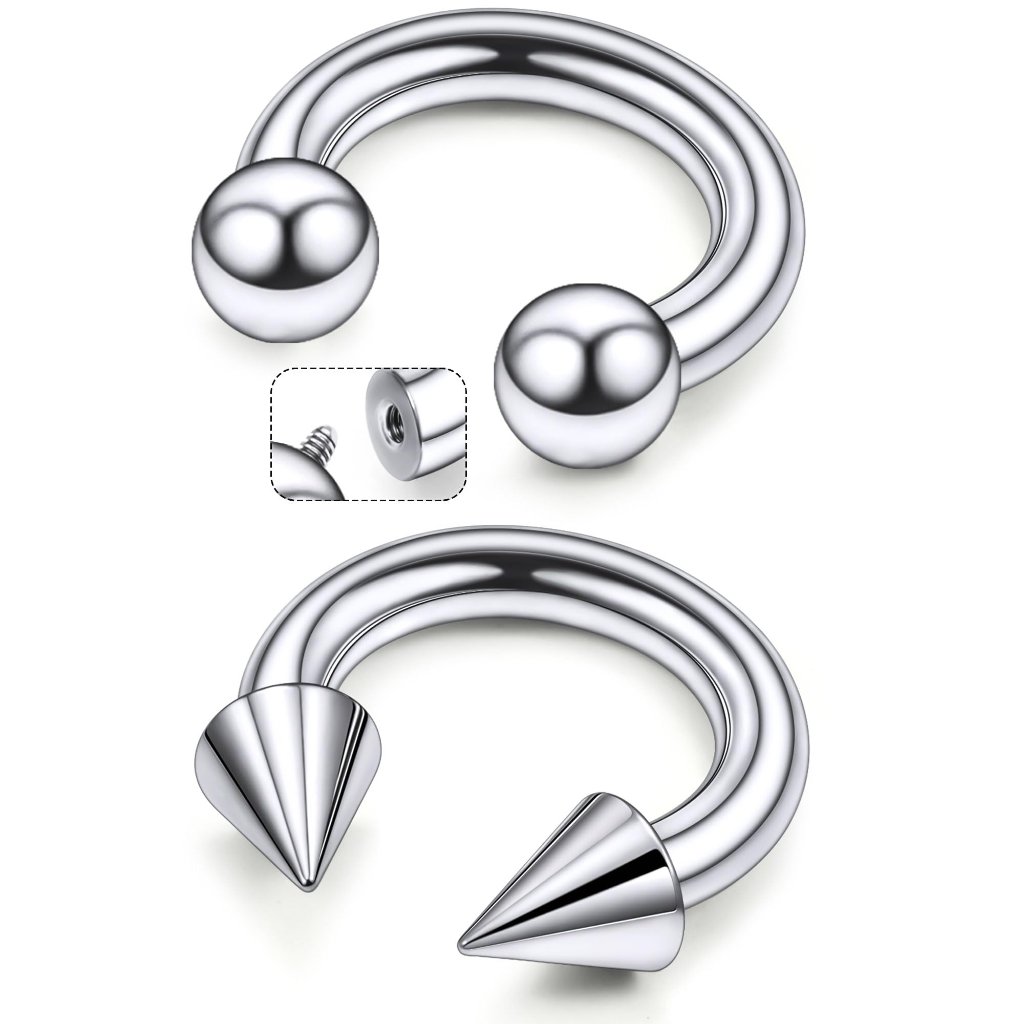 Titanium Septum Rings Internally Threaded Gauge Piercing Jewelry Hoops